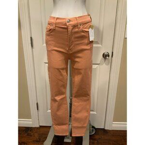 7 For all Mankind Peach The High Waist Ankle Skinny Jeans, Size 26
